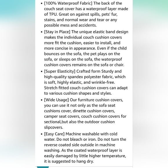 New Thick Jacquard Fabric, Couch Sofa Covers for Pets with Elastic Bottom 2pk. - Picture 2 of 6